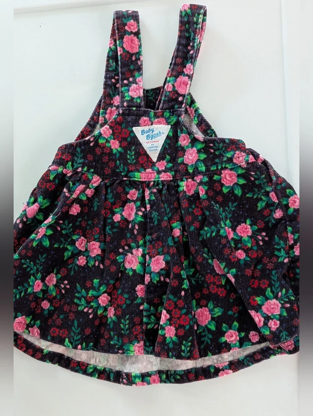 Baby B'gosh Floral Corduroy Pinafore Dress 12m